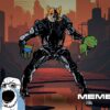Terminator z głową Doge, trzymający rozczłonkowane ciało żaby Pepe