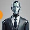 Humanoidalny robot z logiem ChatGPT, obok niego kryptowaluty Bitcoin i Ethereum