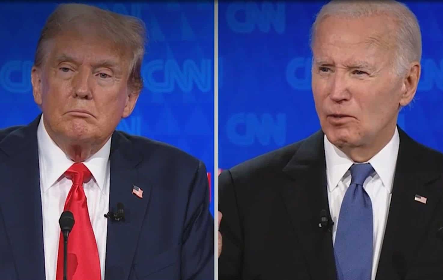 Donald Trump i Joe Biden podczas debaty w studiu CNN