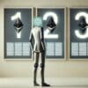 ChatGPT jako robot AI analizuje 3 scenariusze w formie ekranów na ścianie dla Ethereum ETF