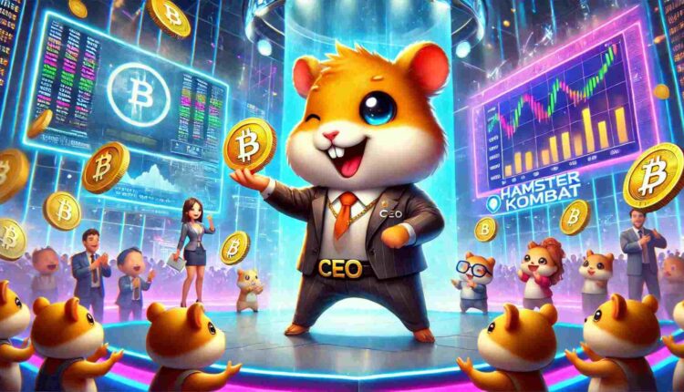 Grafika przedstawiająca chomika w garniturze nawiązująca do projektu Hamster Kombat.