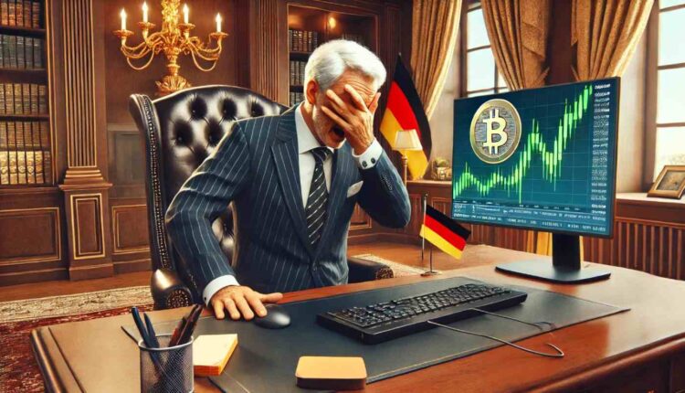 niemiecki polityk śledzący wykres bitcoin załamany