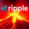 Erupcja wulkanu z logo Ripple (XRP).