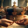 korona z logo bitcoin