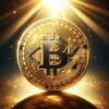 świecąca moneta Bitcoin