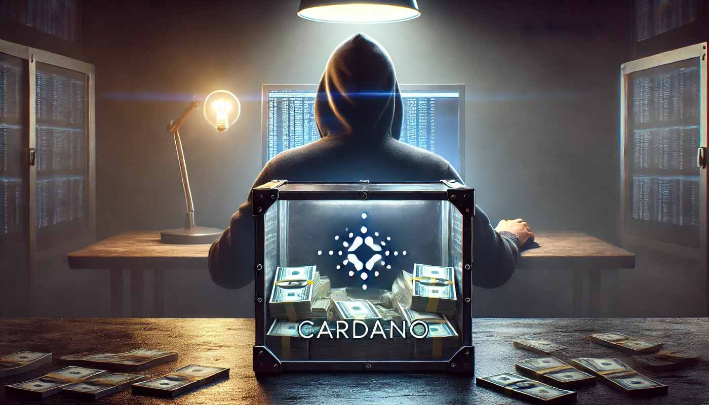 haker próbujący złamać zapezpieczenia portfela cardano