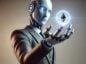 Robot AI studiujący kryptowalutę znajdującą się w kuli