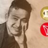 Justin Sun na tle loga Tron i Dogecoin