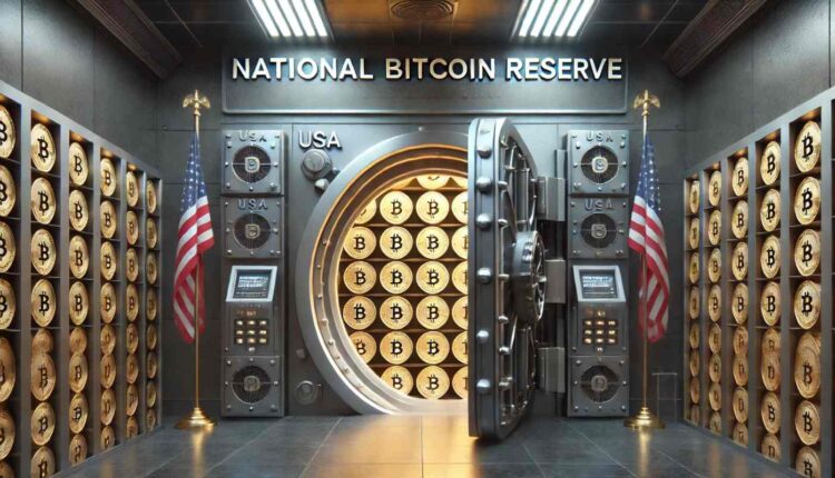 wyobrażenie tego jak miałaby wyglądać narodowa rezerwa bitcoin USA
