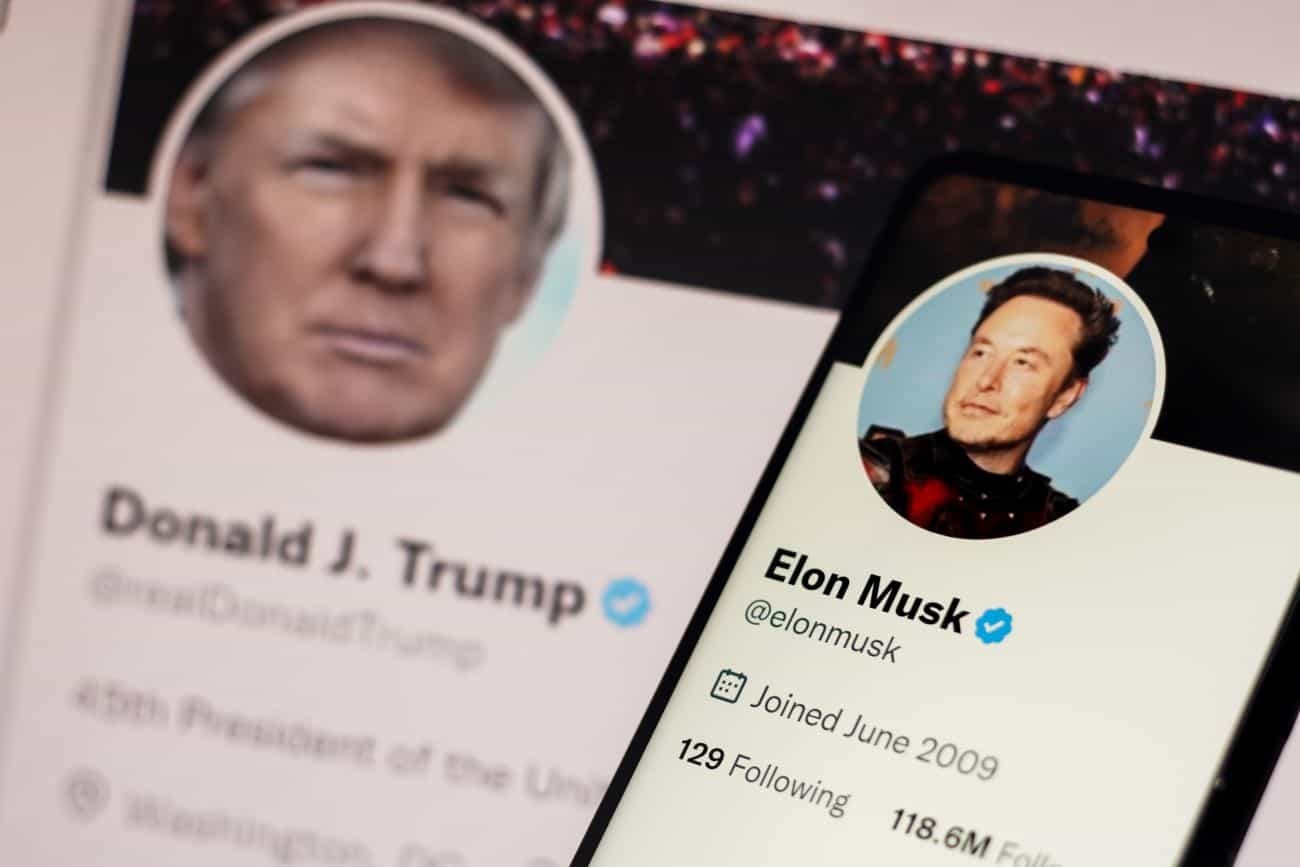 donald trump i elon musk na platformie x