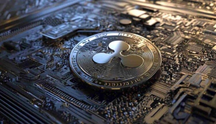 Token XRP na tle układu scalonego.