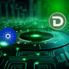 Logo Cardano (ADA) i DTX Exchange (DTX).