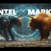 Byk vs niedźwiedź, w tle logo IntelMarkets.