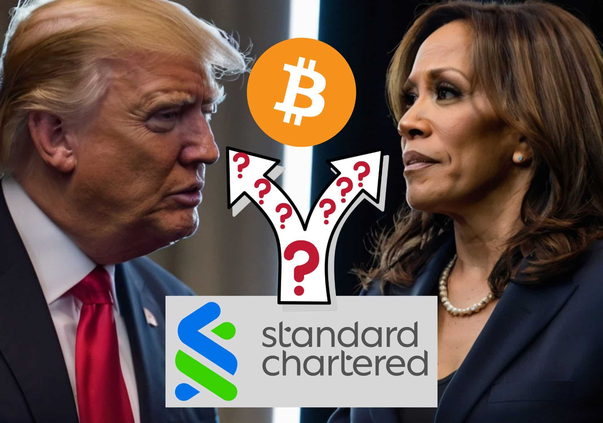 Standard Chartered prognozuje, czy dla BTC jest lepsza wygrana Donalda Trumpa, czy Kamali Harris.