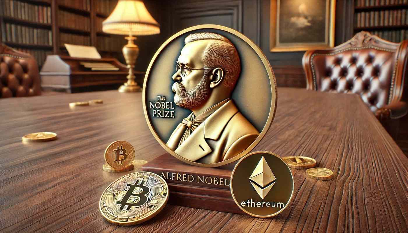 nagroda nobla obok coinów bitcoin i ethereum