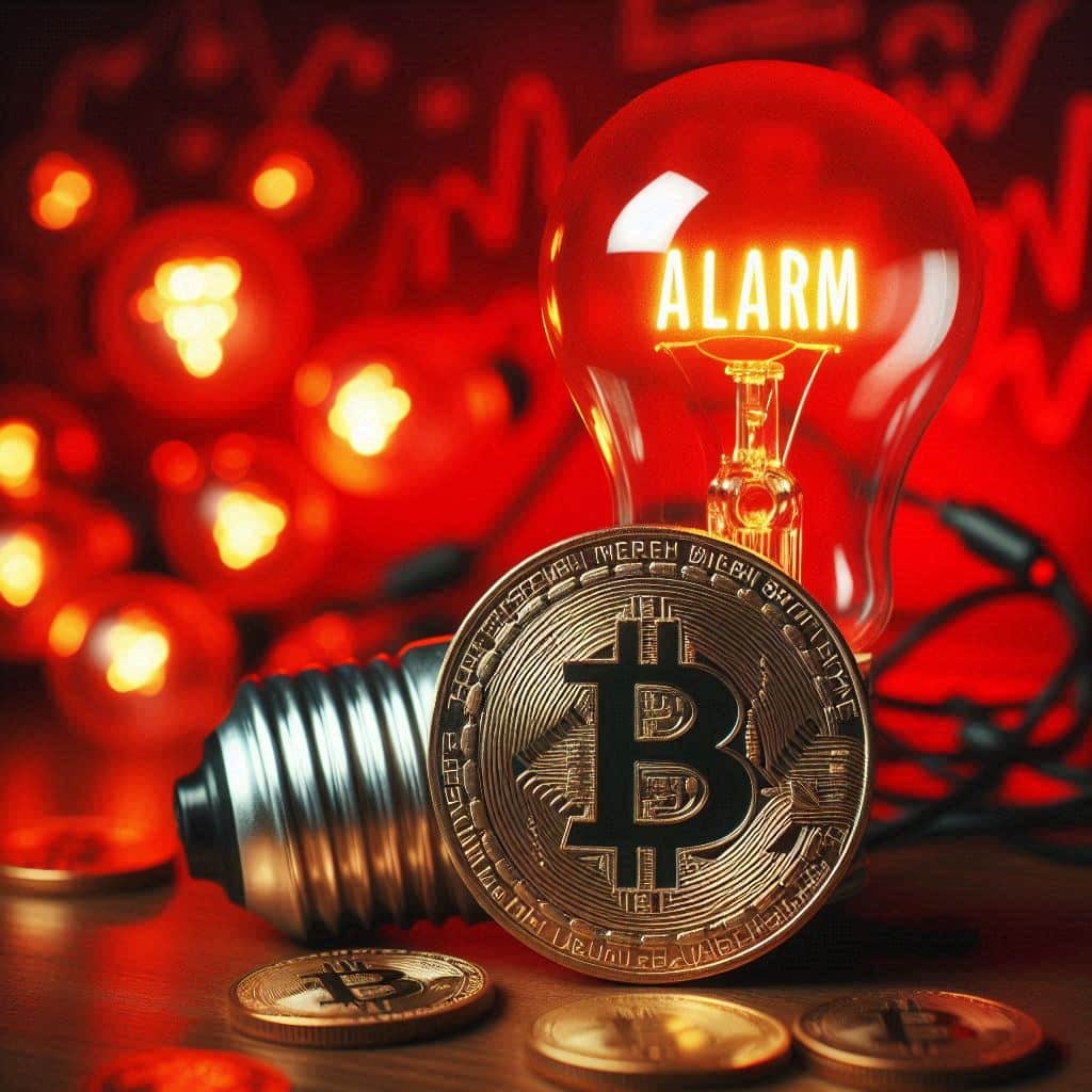 czerwony alarm dla krptowaluty Bitcoin