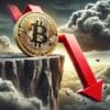 bitcoin korekta czerwona strzałka przepaść