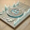 Bitcoin na planszy z wykresami i prognozami.