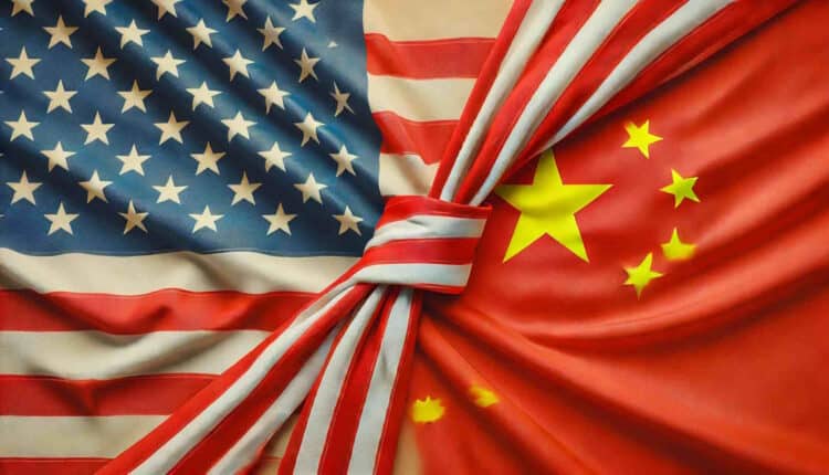 flagi krajów jakimi są Chiny i USA