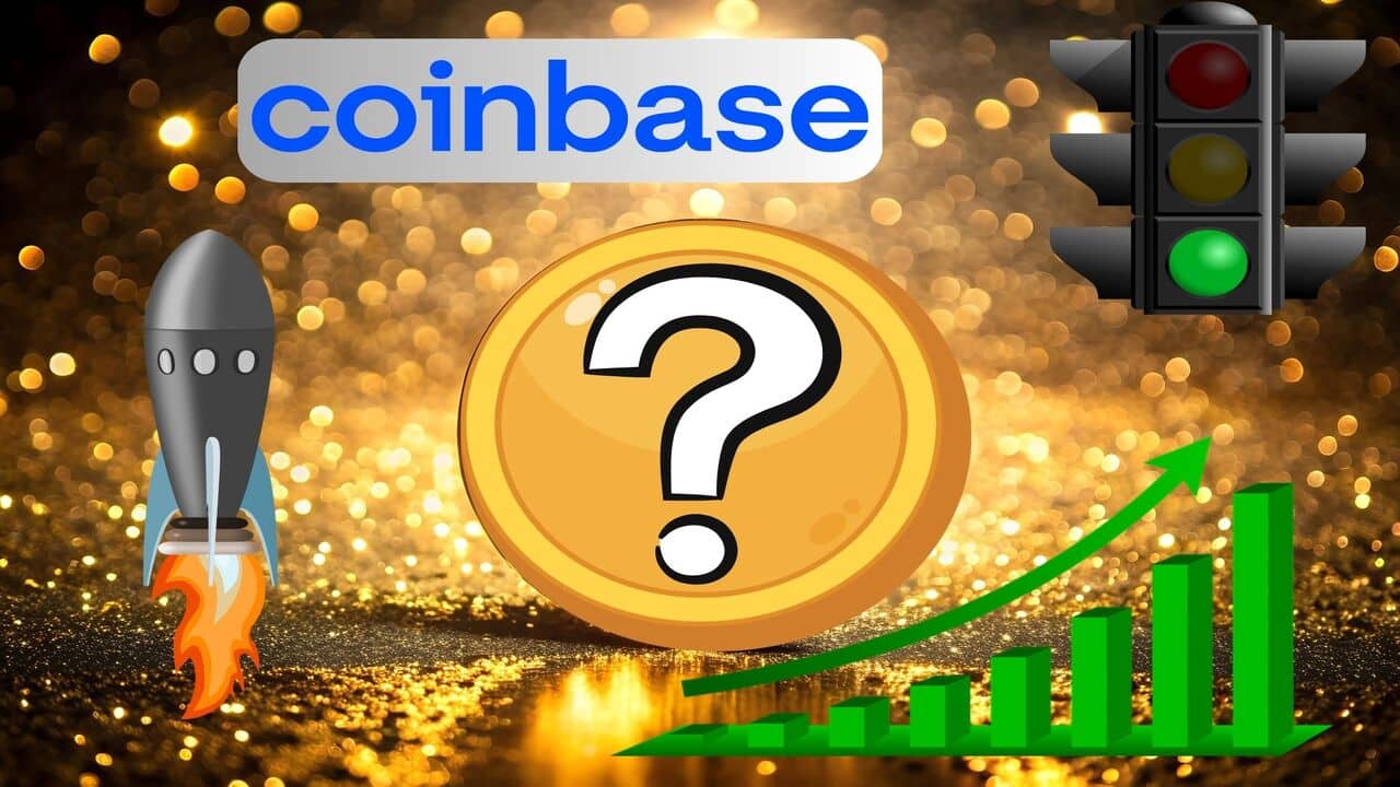 Logo Coinbase, tajemniczy altcoin zyskuje.