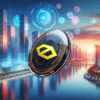 Logo Cybro na tle panoramy miasta.