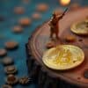 Grafika do tekstu o FreedDum z Bitcoinem na pniu.