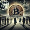 bitcoin w mroku,w tle kapitol usa
