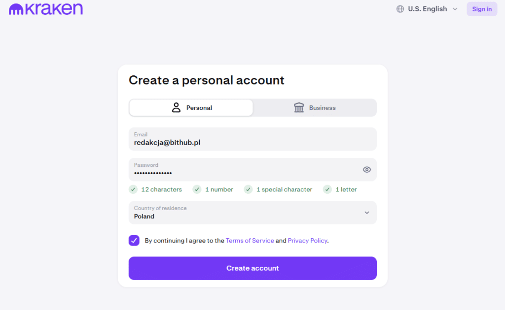 kraken rejestracja