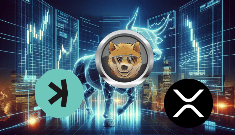 Kaspa, Dogen, XRP, w tle byk.