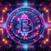 Grafika z logo Bitcoina.