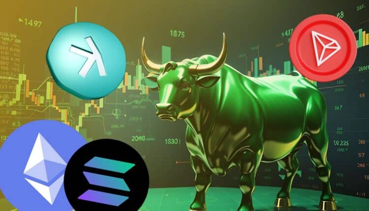 Kaspa i Solana rozpędzają się, podczas gdy Ethereum i Tron oczekują kluczowych ruchów