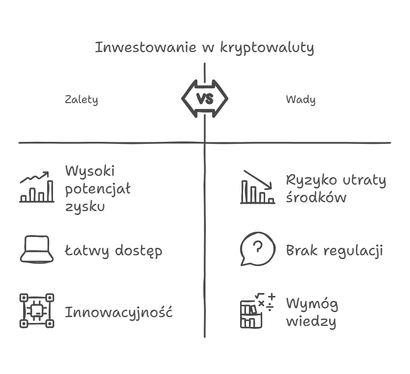 inwestowanie w kryptowaluty - zalety i wady