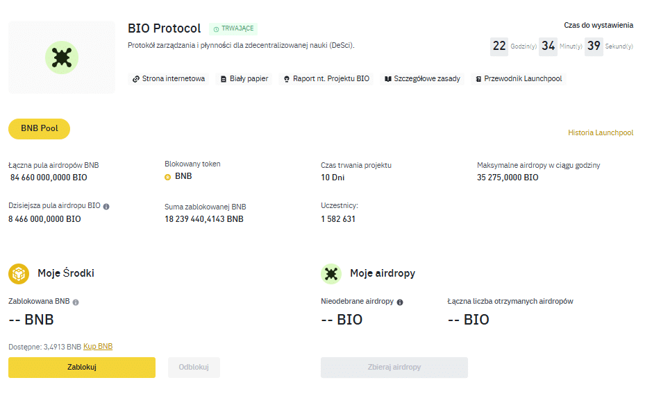 Najnowszy Launchpool Binance