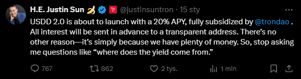 Tweet Justina Suna, fot. X