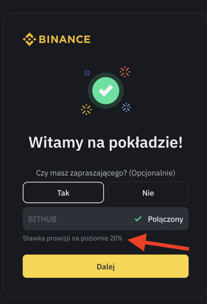 kod polecający binance
