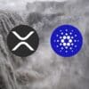 XRP i Cardano na tle wodospadu.