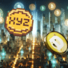 XYZ i DOGE na tle miasta.