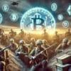 żołnierze w okopach i kryptowaluty