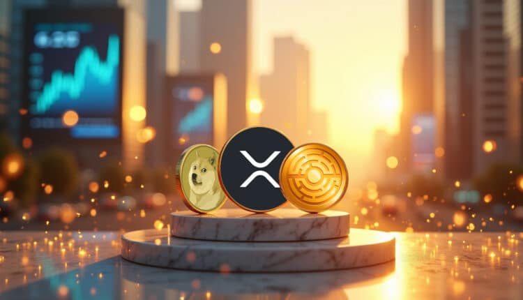 Kwiecie dla tych trzech monet? XRP z szansami na 820%, DOGE w górę o 1160%, a MTAUR z potencjałem na 10 000%