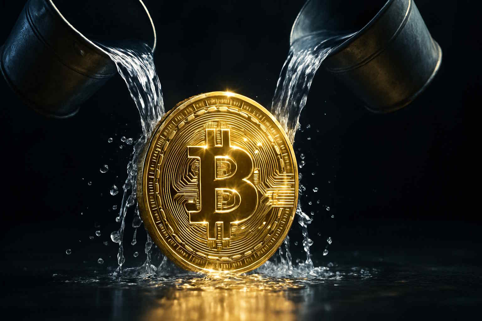 Bitcoin oblewany wodą