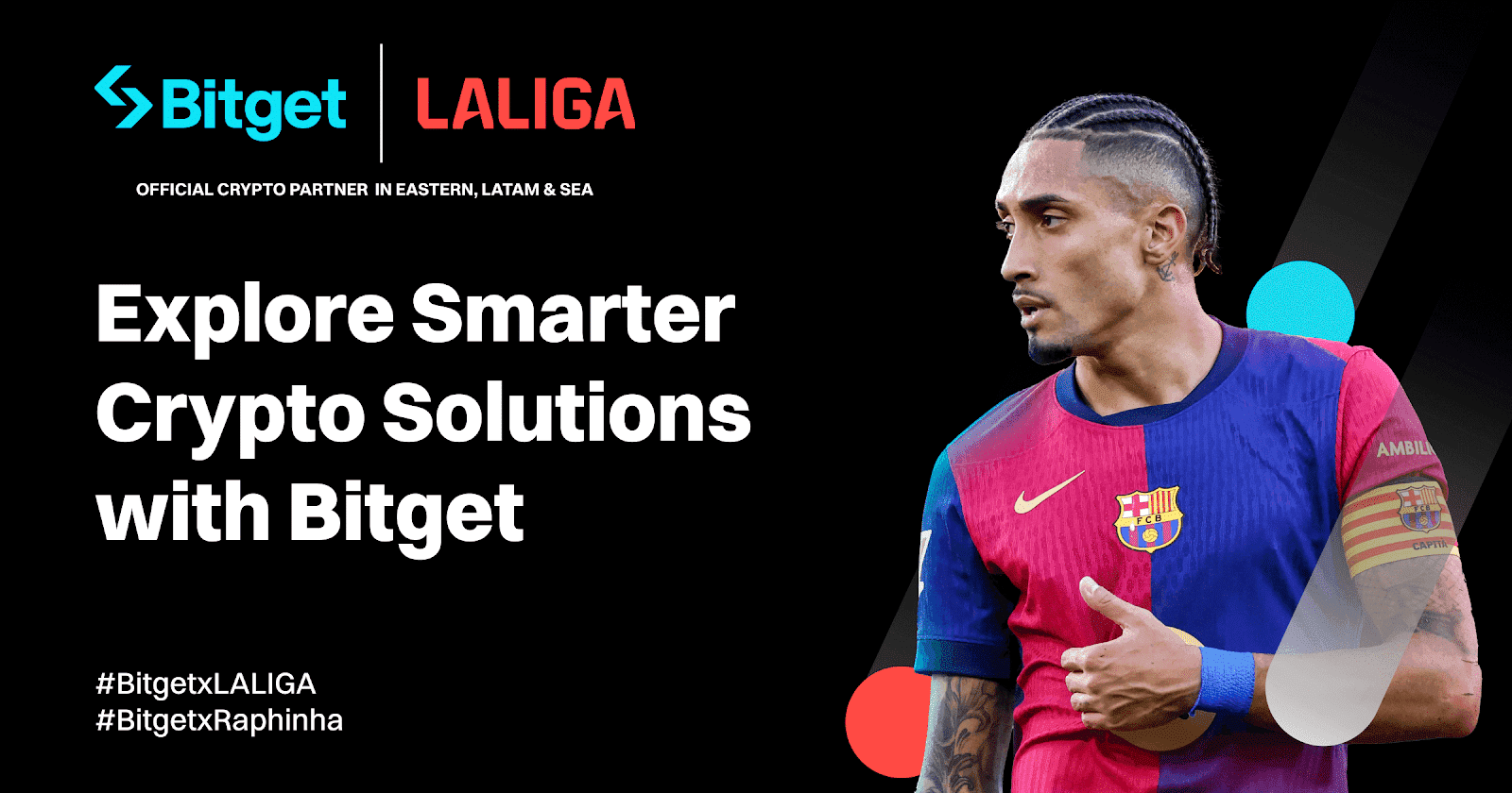 Bitget reklamuje inteligentne rozwiązania kryptowalutowe z udziałem Raphinhi, gwiazdy FC Barcelona