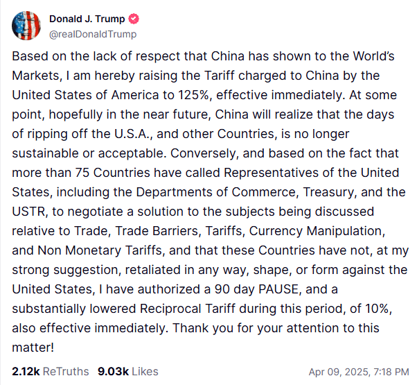 fot. TruthSocial / @realDonaldTrump