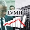 LVMH, Bernard Arnault, wykres spadku, siedziba firmy.