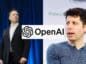 OpenAI (logo), Elon Musk, Sam Altman.