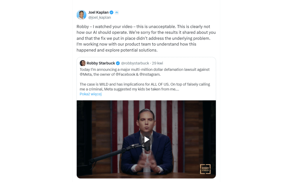 Joel Kaplan – przeprosiny