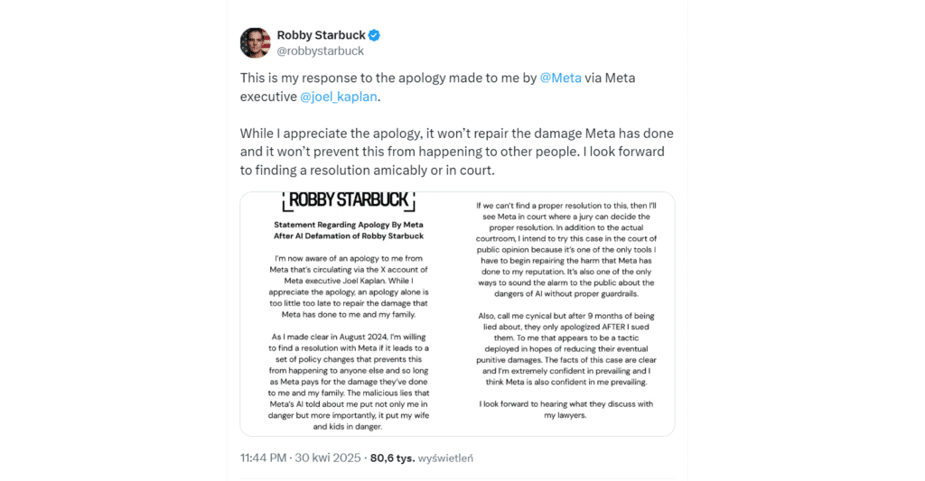 Robby Starbuck – odpowiedź na przeprosiny