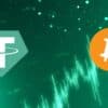 bitcoin tether na zielonym tle