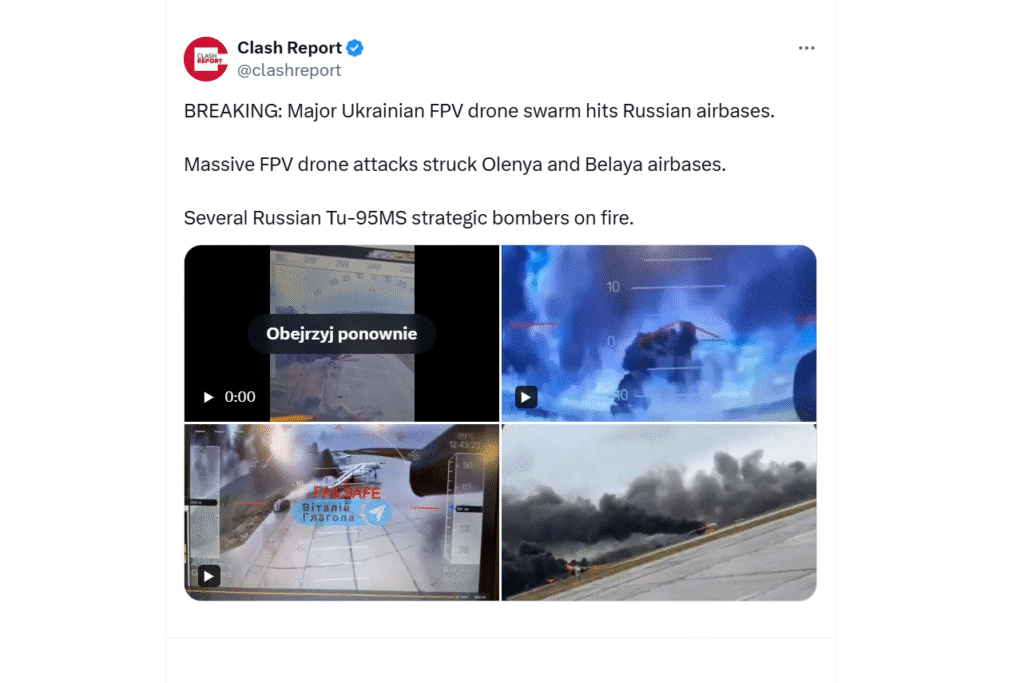 wojna na Ukrainie – uderzenie na bazy rosyjskich bombowców