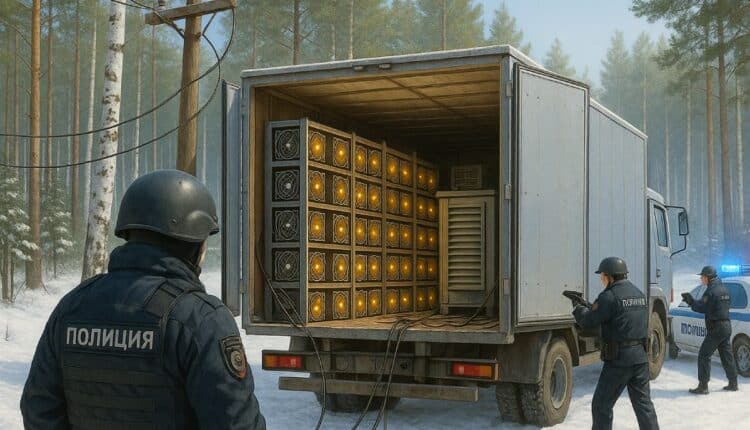 Szokujące odkrycie w Rosji! Kopalnia Bitcoina w ciężarówce, kradli prąd z linii wysokiego napięcia