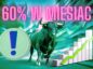 Token rośnie 60% w ciągu miesiąca. W tle rozpędzony byk i wykres wzrostu.